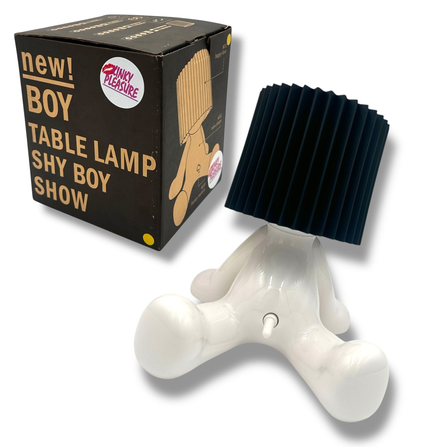 Kinky Pleasure - T131 - Fun Table Lamp White With Penis As Light Switch (Sitting Model)