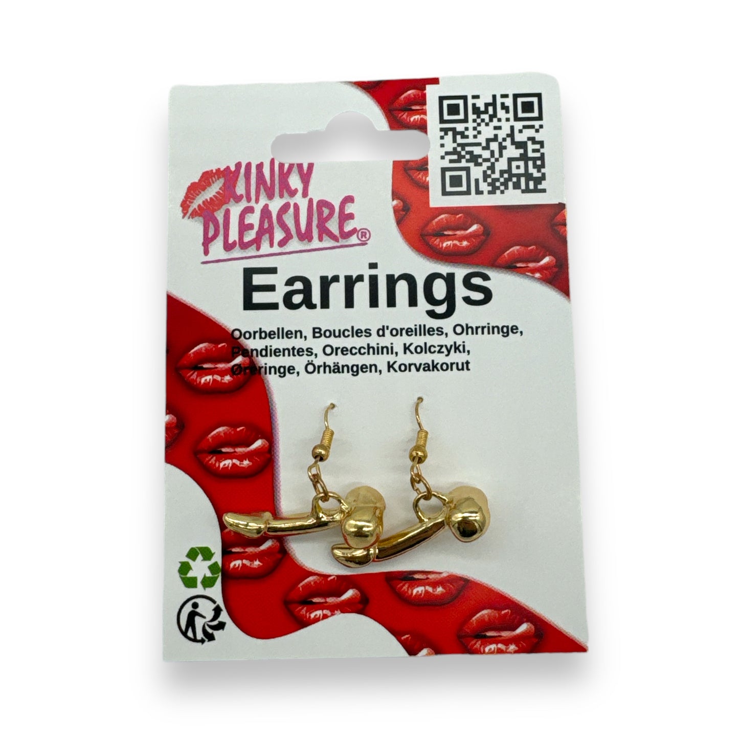 Kinky Pleasure - T096 - Earrings - Penis Shaped Earrings - 2 Colours