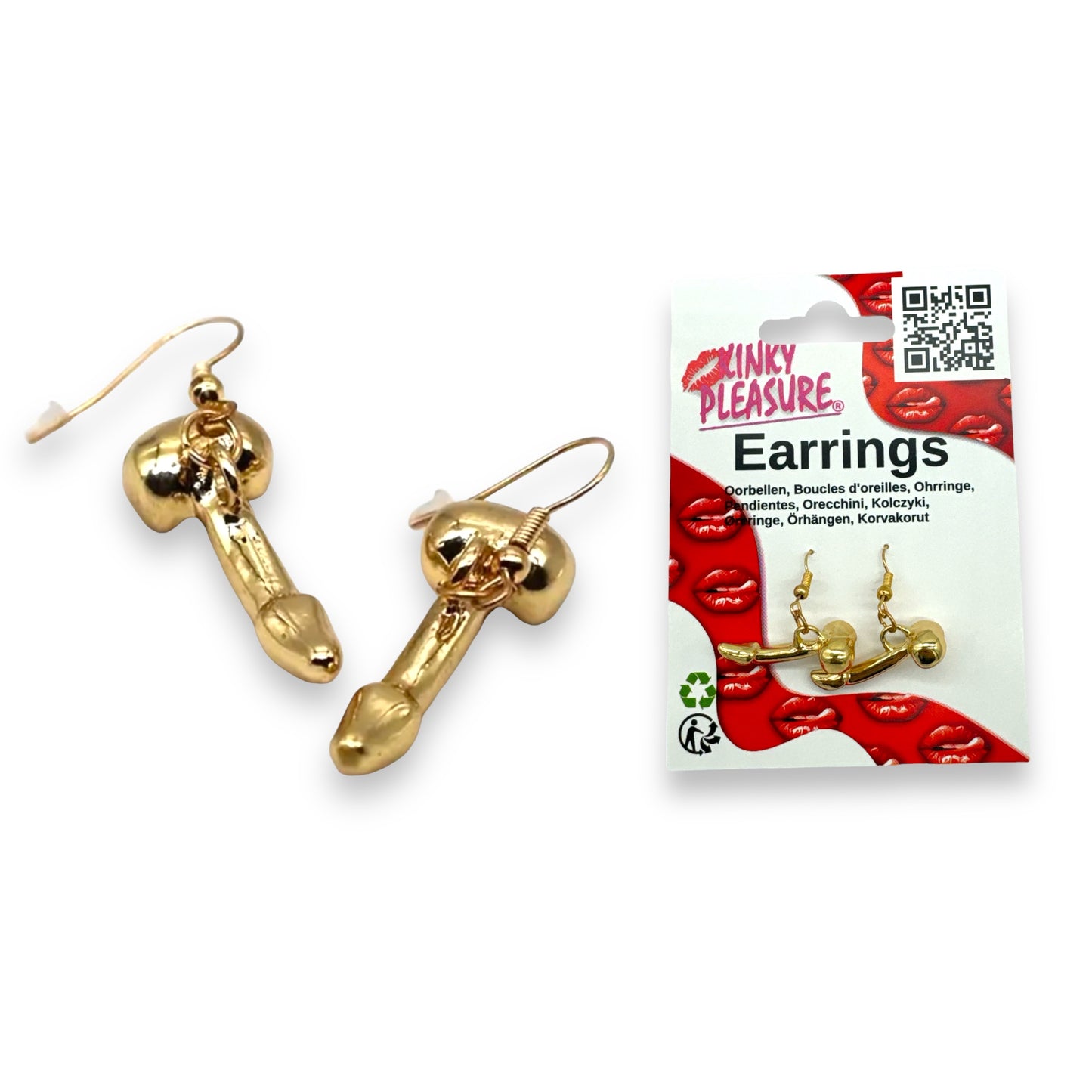 Kinky Pleasure - T096 - Earrings - Penis Shaped Earrings - 2 Colours