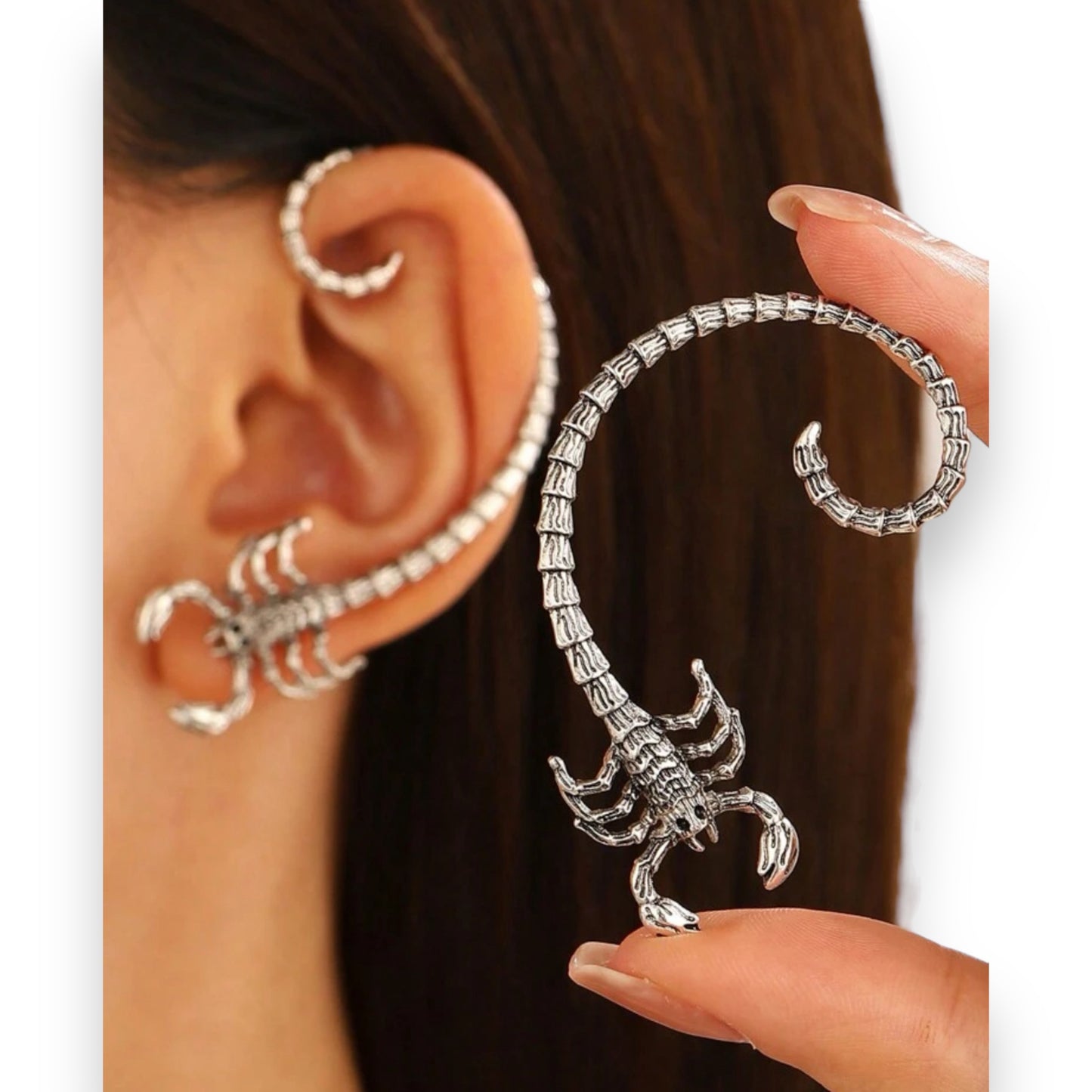 Kinky Pleasure - S030 - Earrings - Schorpion - In Black & Silver