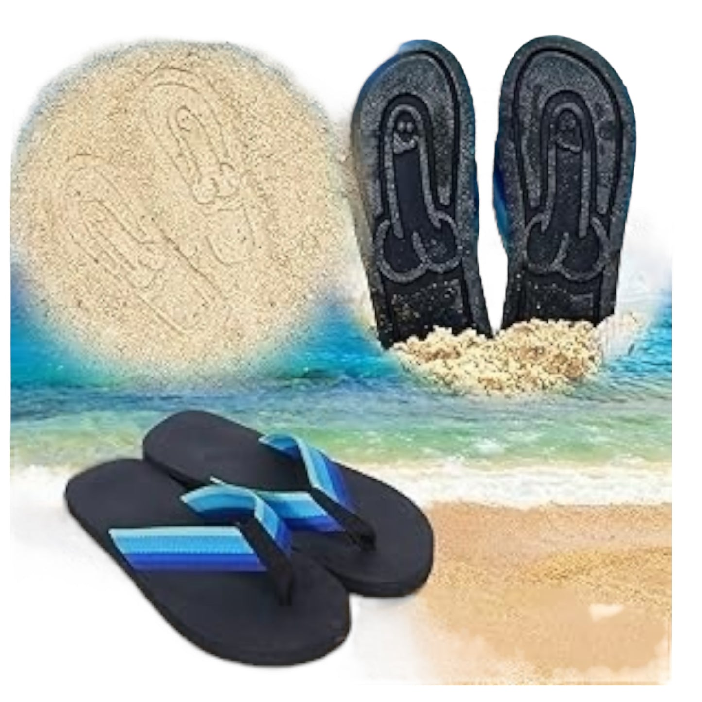 Kinky Pleasure - T235 - Penis Flip Flops - All Sizes
