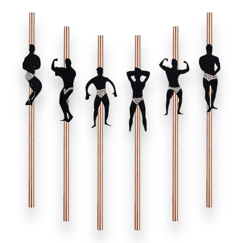 Kinky Pleasure - T155 - Paper Straw With Sexy Boys 8 Pieces