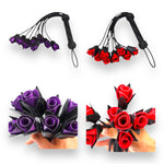 Kinky Pleasure - T145 - Rose Flogger Whip - Red/Purple