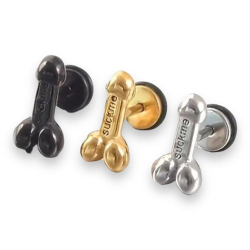 Kinky Pleasure - T109 - Earrings - Penis Suck Me! Fuck Me! - 3 Colours