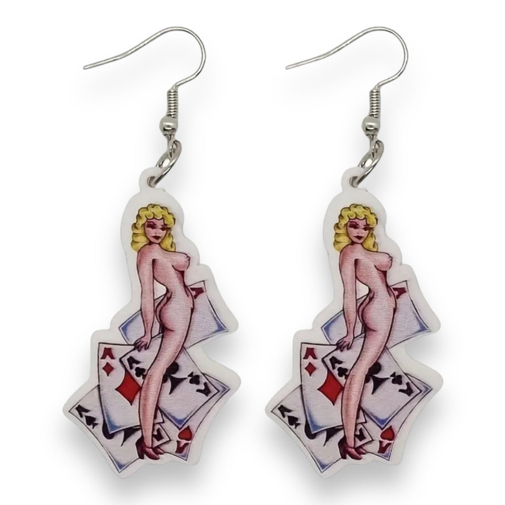 Kinky Pleasure - T106 - Earrings - Card Lady