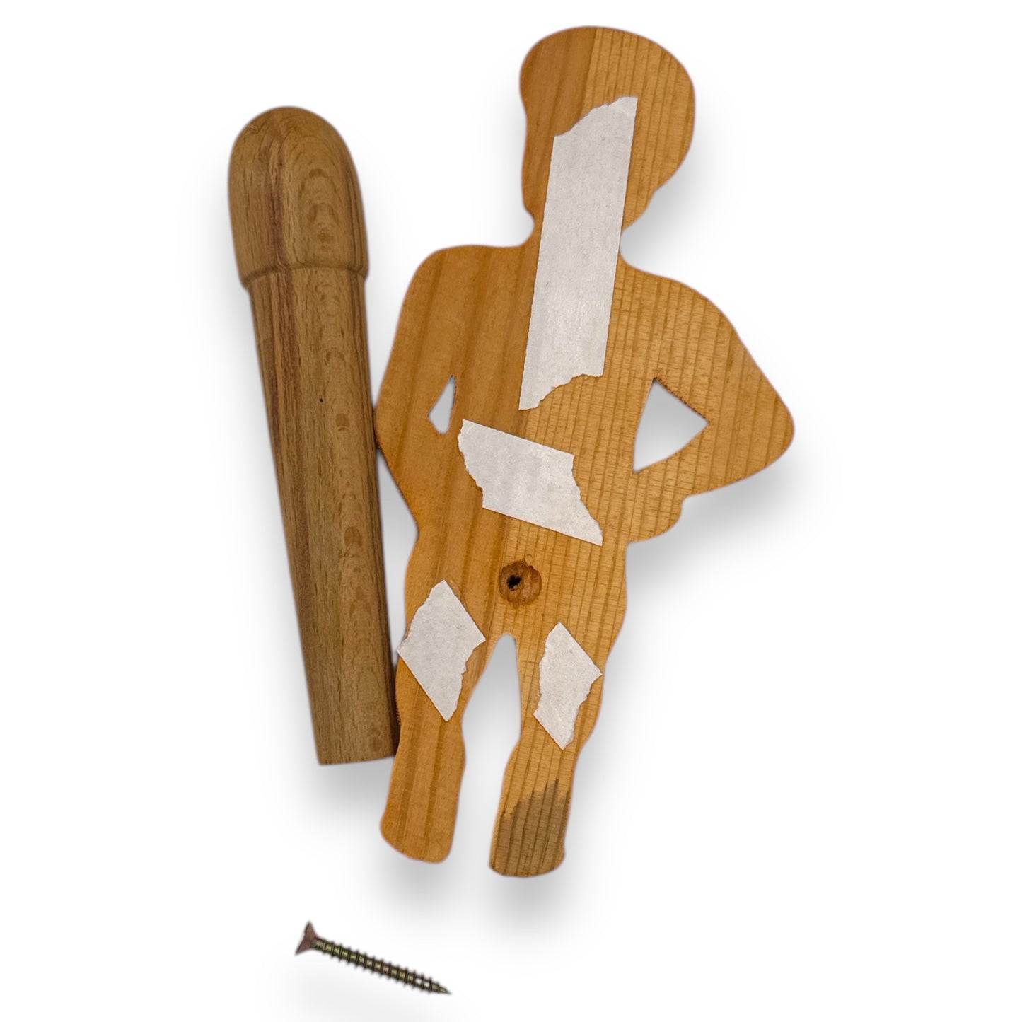 Kinky Pleasure - AX112 - Toilet Roll Holder Manneken Piss - Made of Wood with Installation Kit