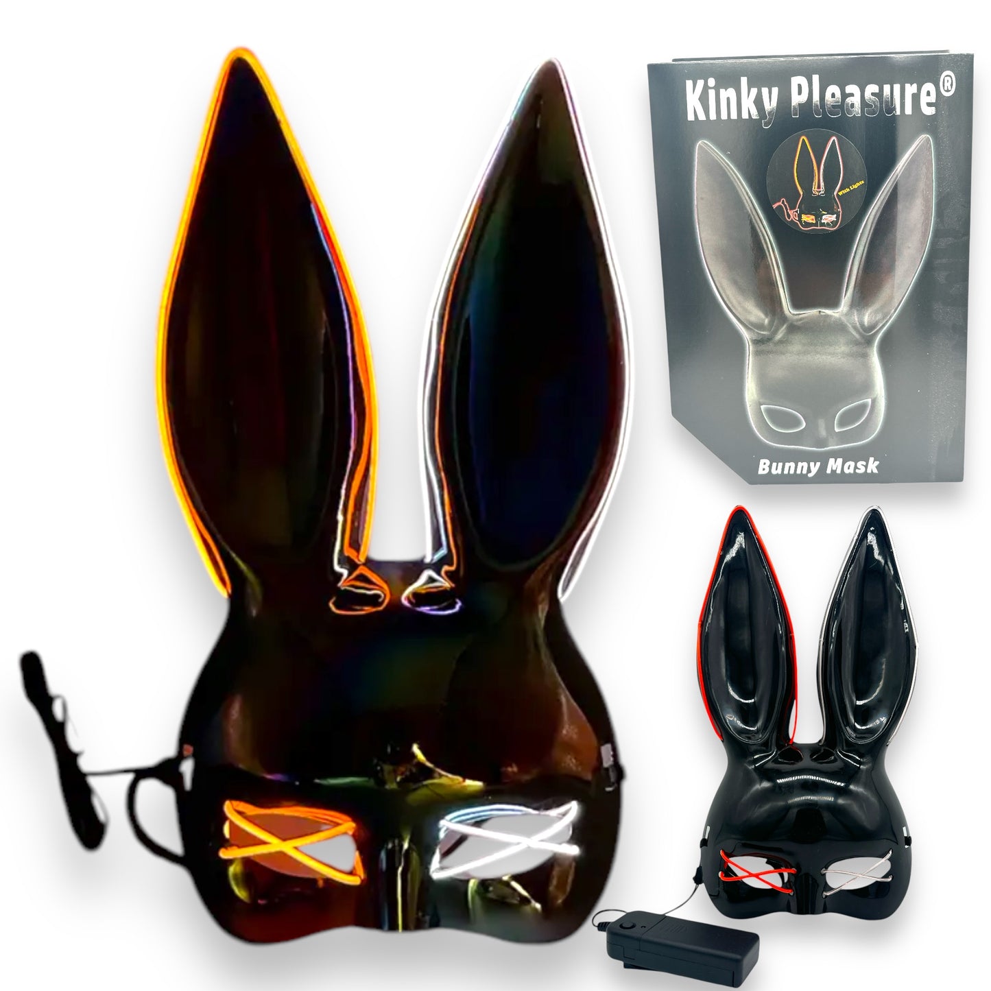 Kinky Pleasure - KP002 - Bunny Mask Deluxe - With Lights - 4 Colours