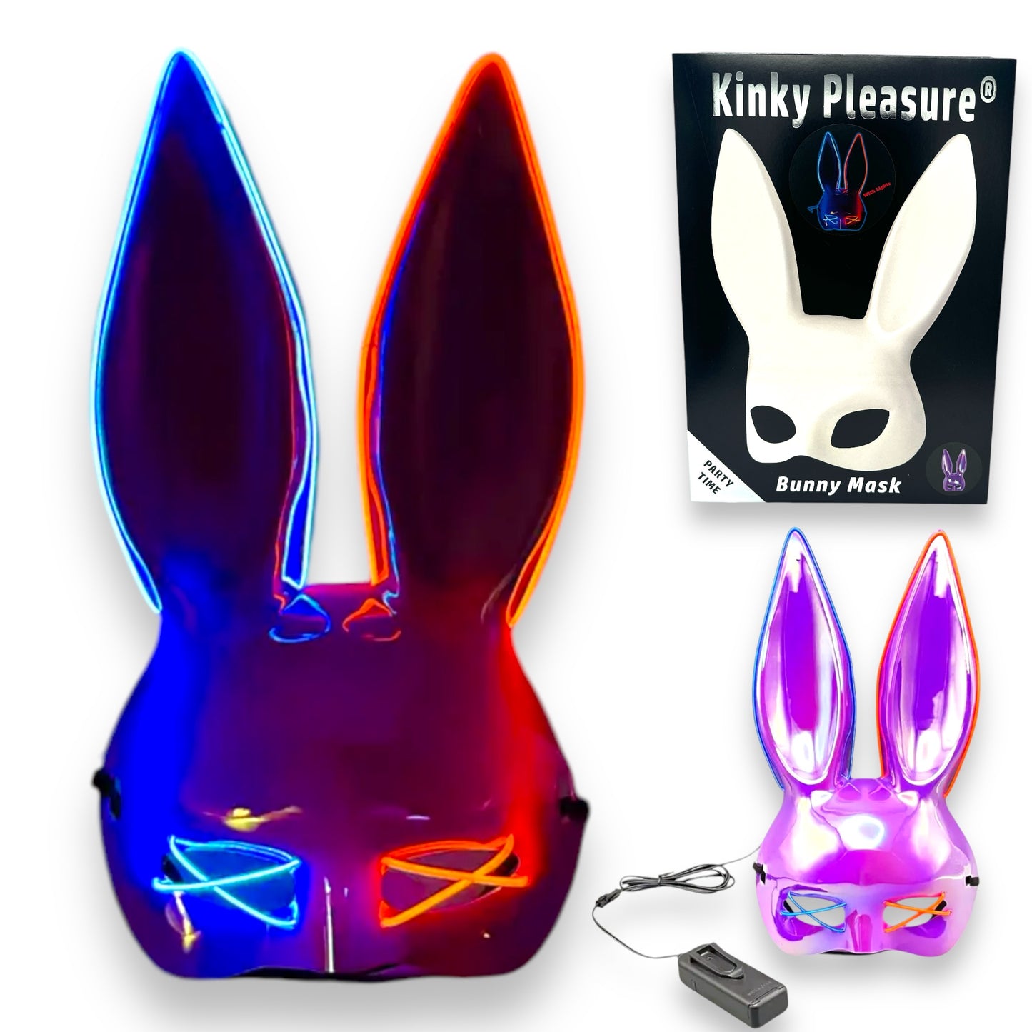 Kinky Pleasure - KP002 - Bunny Mask Deluxe - With Lights - 4 Colours