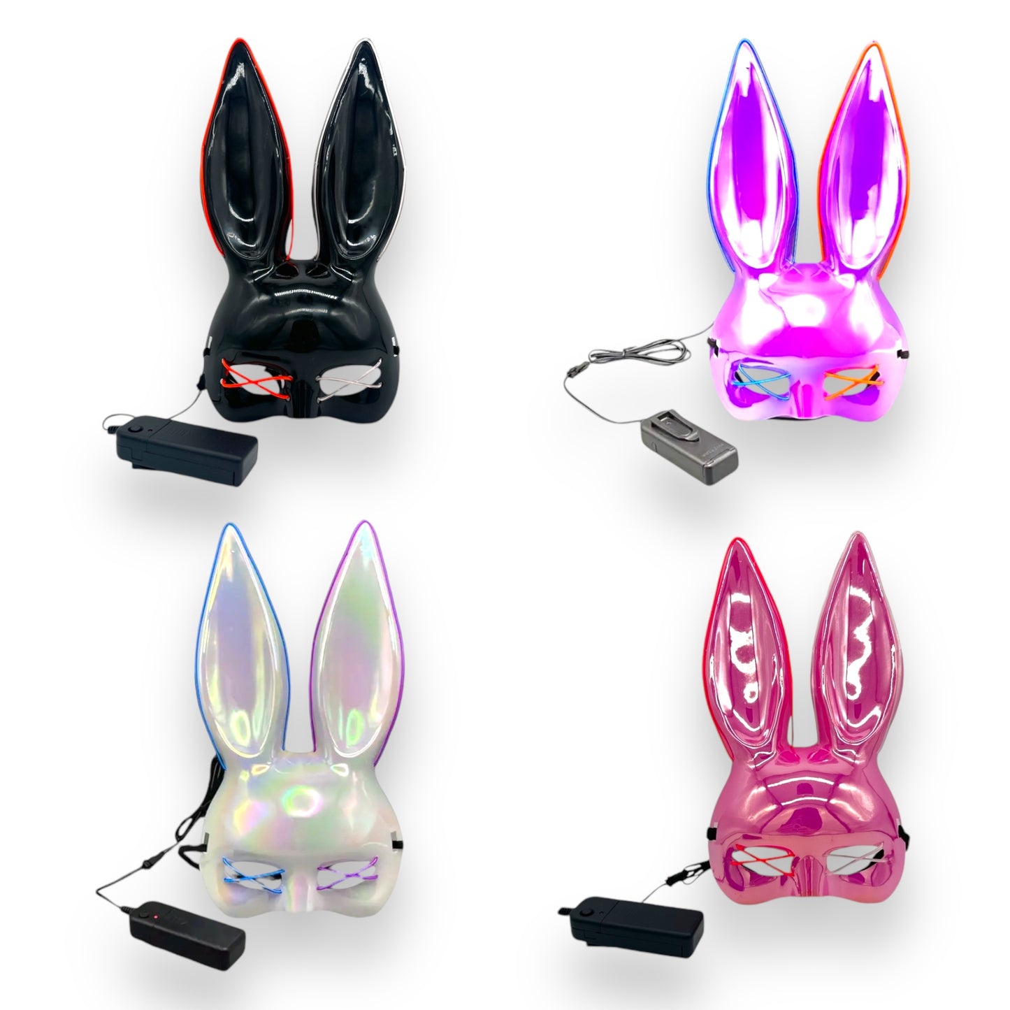 Kinky Pleasure - KP002 - Bunny Mask Deluxe - With Lights - 4 Colours