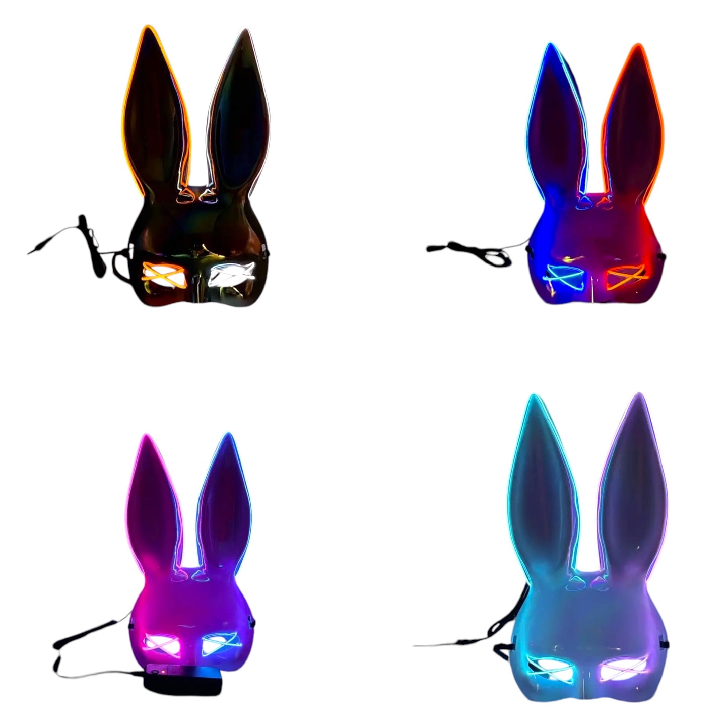 Kinky Pleasure - KP002 - Bunny Mask Deluxe - With Lights - 4 Colours