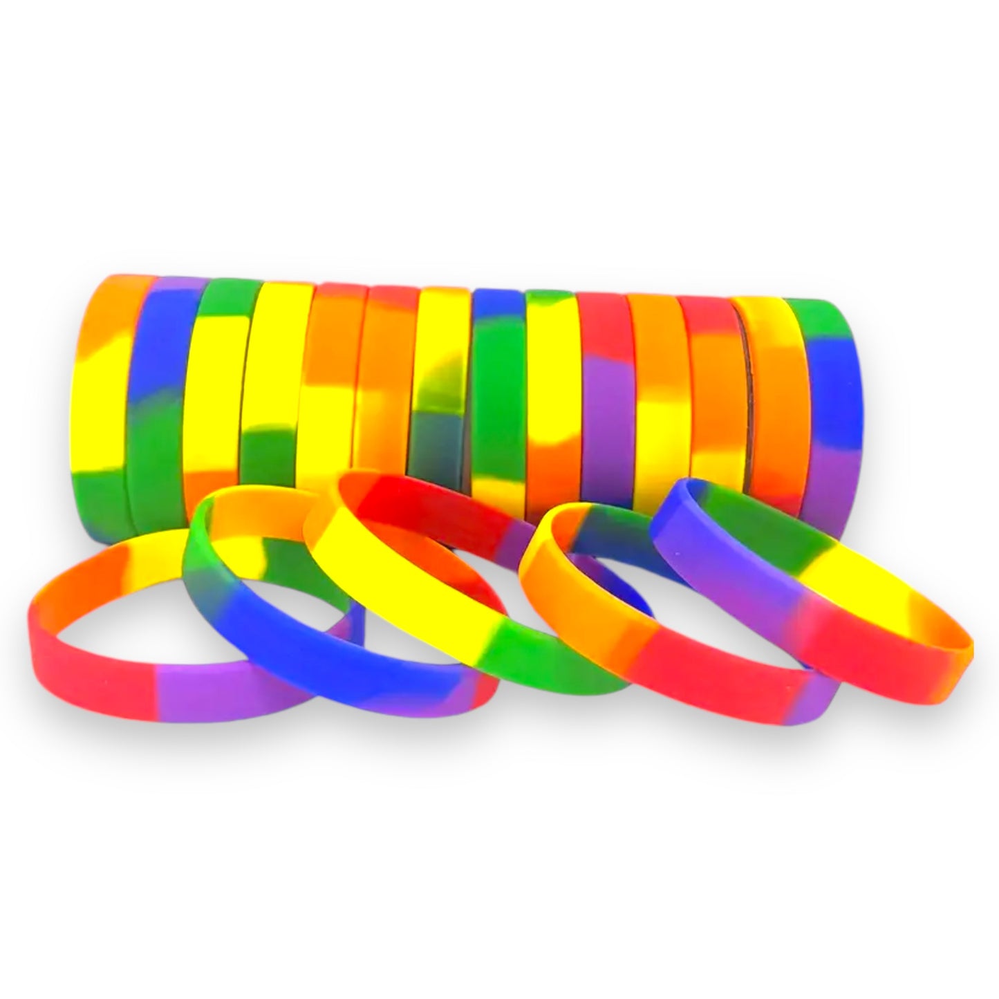 Kinky Pleasure - T113 - Rainbow Bracelet Rubber - 6 pieces in 1 Pack