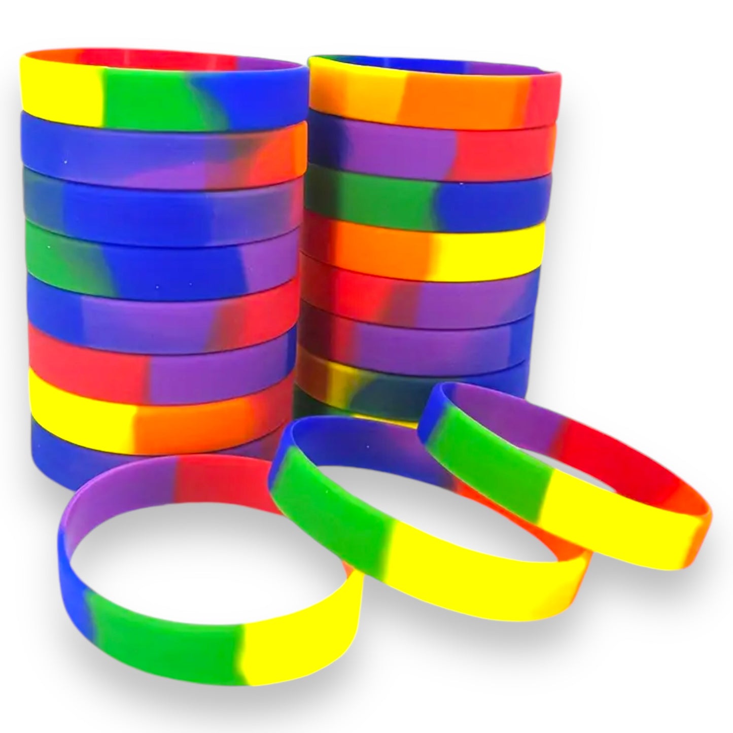 Kinky Pleasure - T113 - Rainbow Bracelet Rubber - 6 pieces in 1 Pack