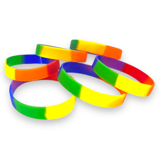 Kinky Pleasure - T113 - Rainbow Bracelet Rubber - 6 pieces in 1 Pack