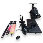 Kinky Pleasure - AX108 - Fuck Machine with Flesh And Purple Dildo Attachment - Includes 3 Attachments
