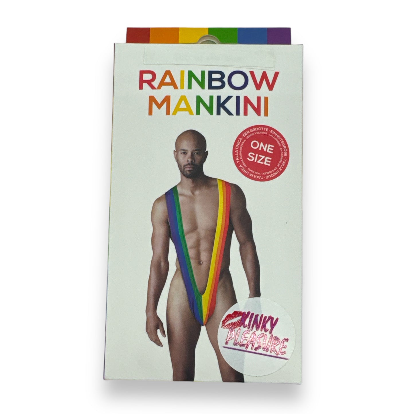 Kinky Pleasure - OB044 - Mankini Rainbow - One Size Fits Most