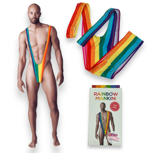 Kinky Pleasure - OB044 - Mankini Rainbow - One Size Fits Most