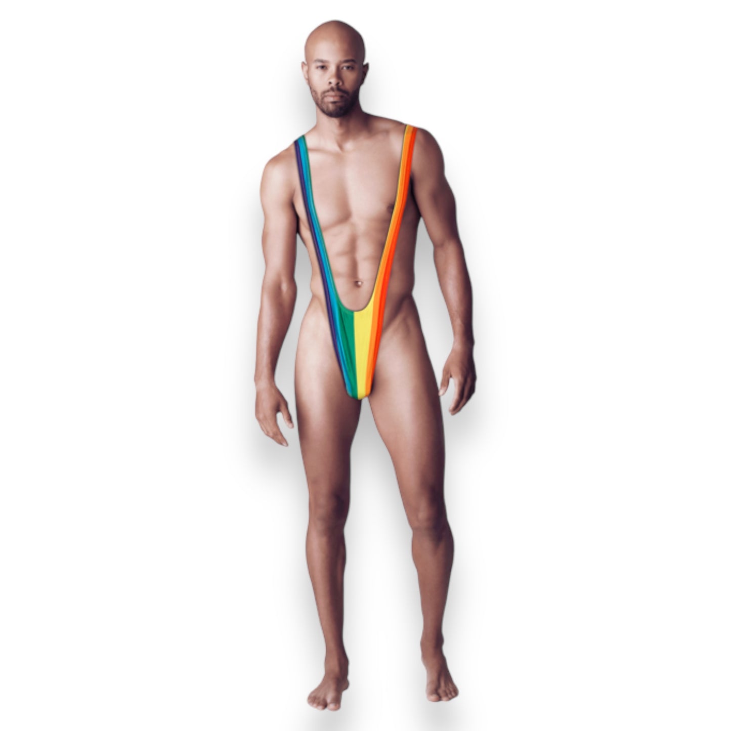 Kinky Pleasure - OB044 - Mankini Rainbow - One Size Fits Most