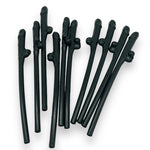 Kinky Pleasure - KP007 - Penis Straws - 10pcs - Black - New Package