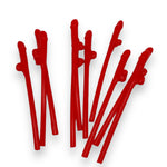 Kinky Pleasure - KP007 - Penis Straws - 10pcs - Red - New Package