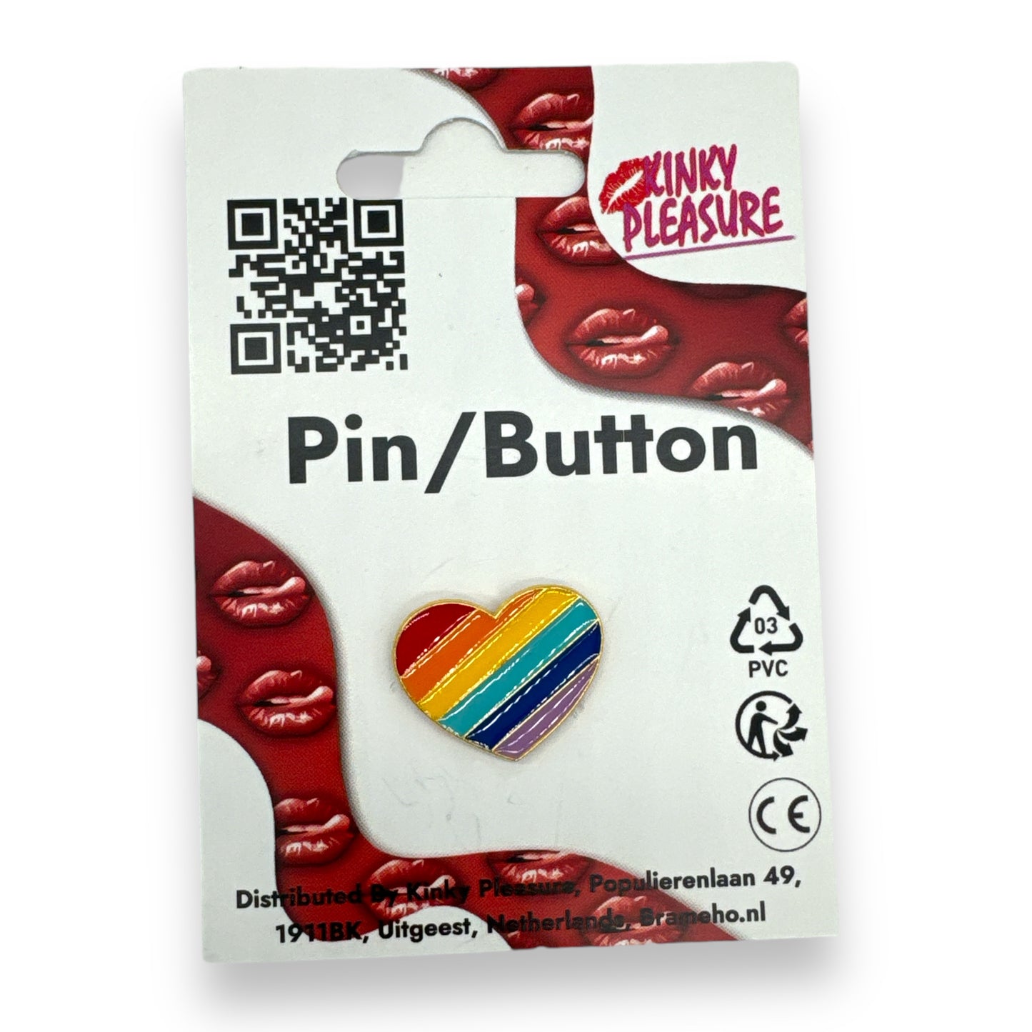 Kinky Pleasure - B099 - Badges Pin/Button - Heart - 8 Models