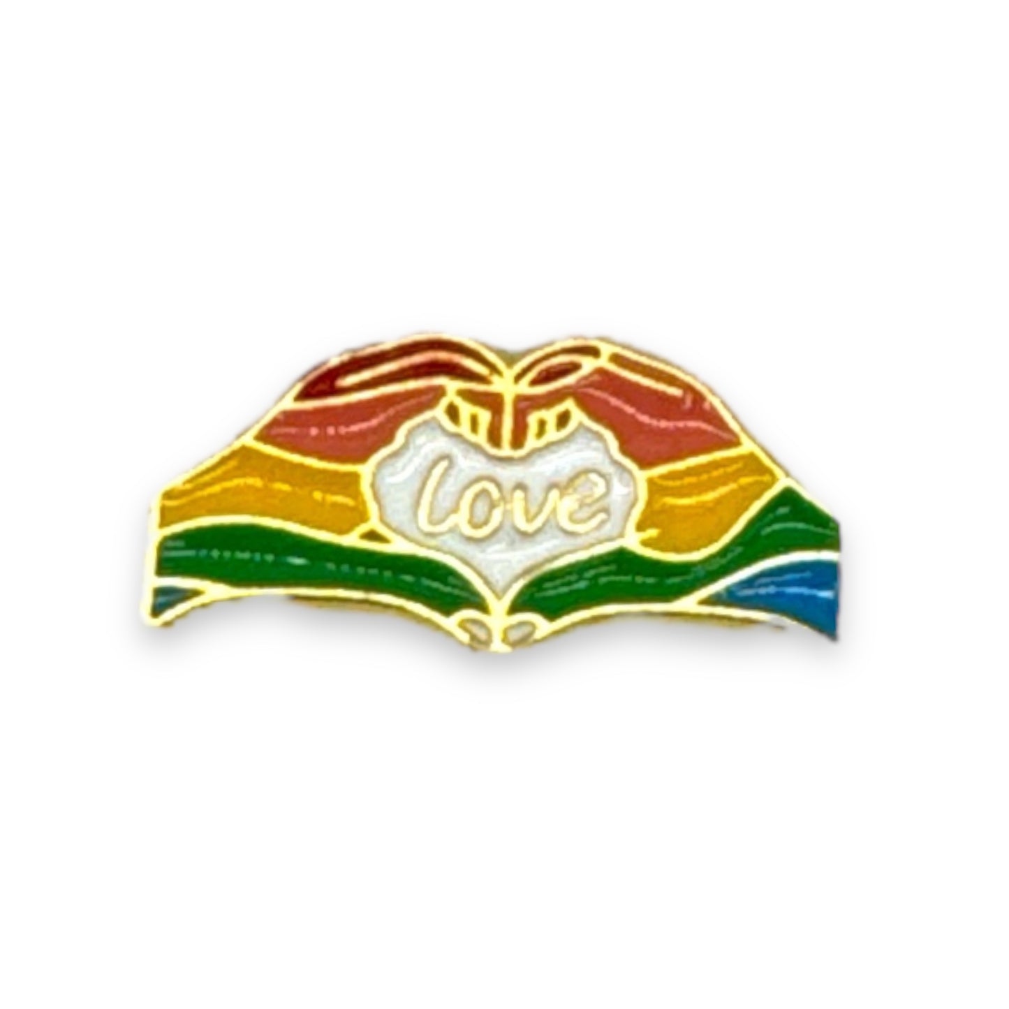 Kinky Pleasure - KPB021 - Badge / Pin - Hands Love - Gold