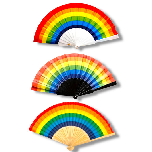 Kinky Pleasure - T075 - Pride Rainbow Hand Fan - 3 Colours