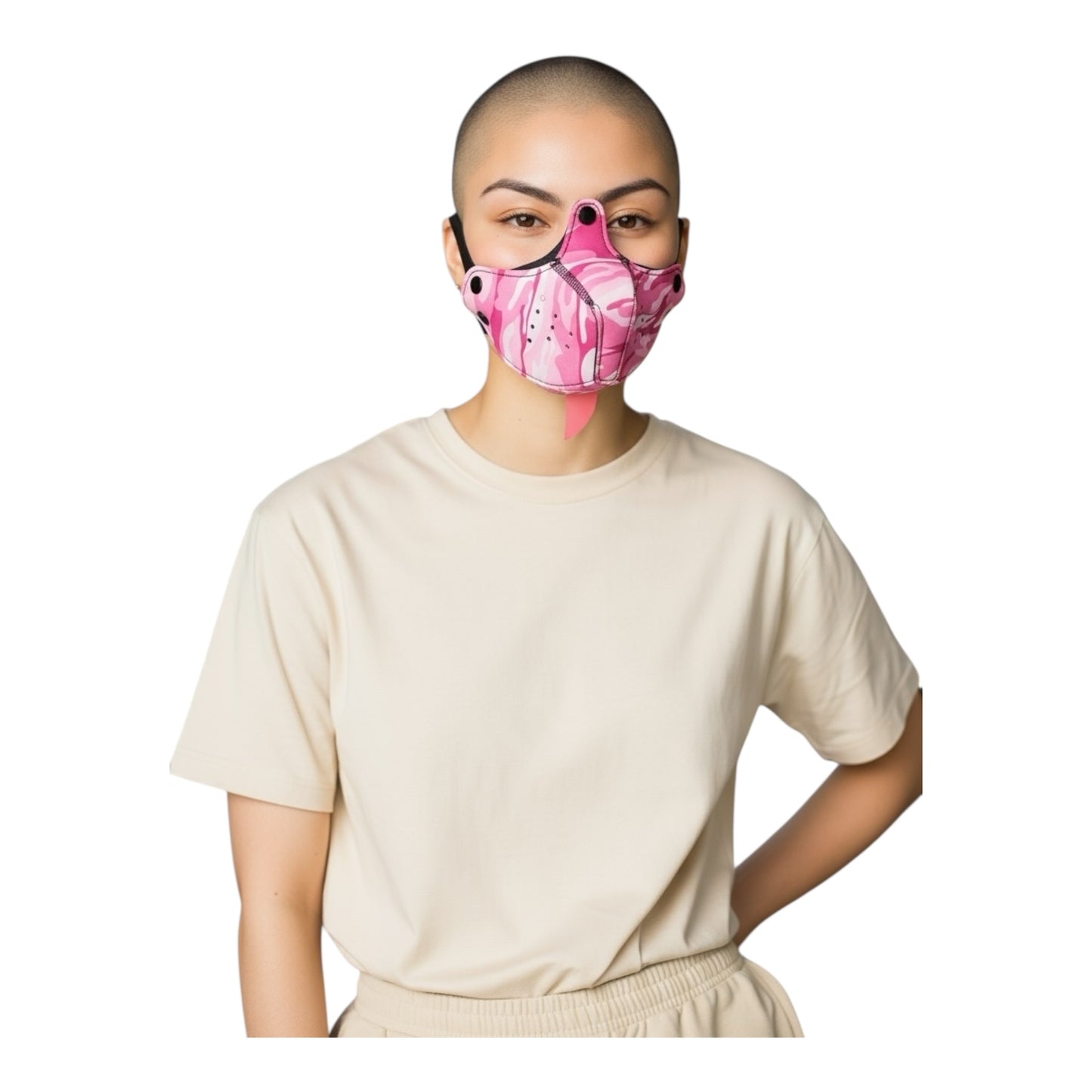 Kinky Pleasure – KPPP005 – Puppy Play Dog Mask – Smaller Size – Camo Pink Edition