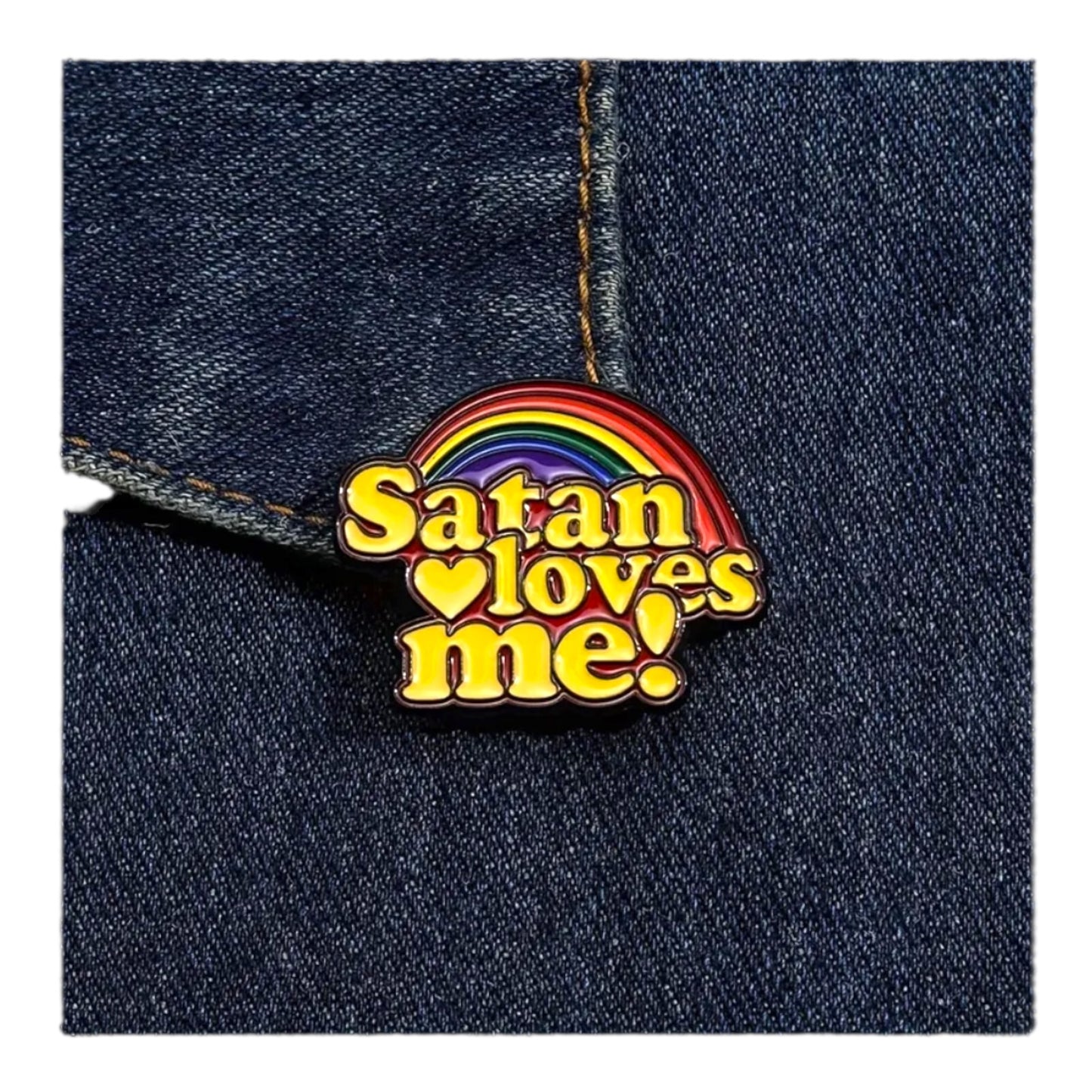 Kinky Pleasure - KPB055 - Badge / Pin - Satan Loves Me