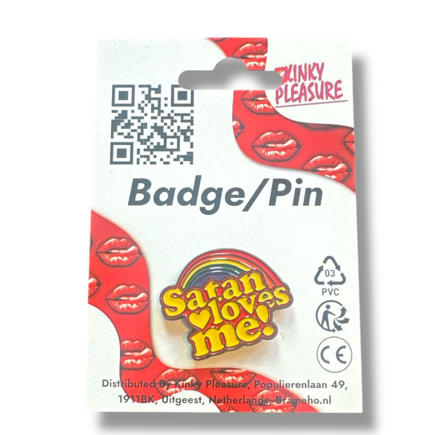 Kinky Pleasure - KPB055 - Badge / Pin - Satan Loves Me