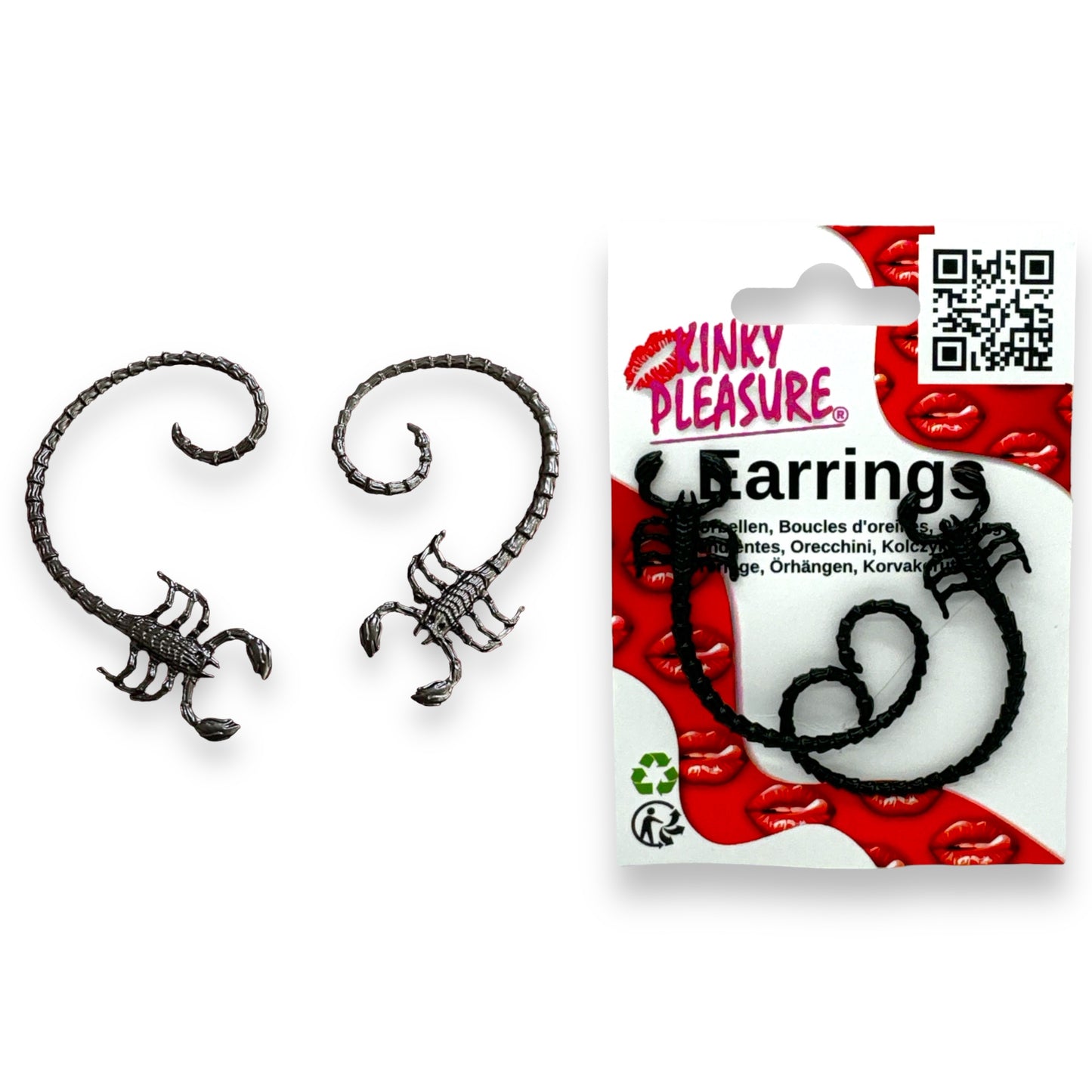 Kinky Pleasure - S030 - Earrings - Schorpion - In Black & Silver