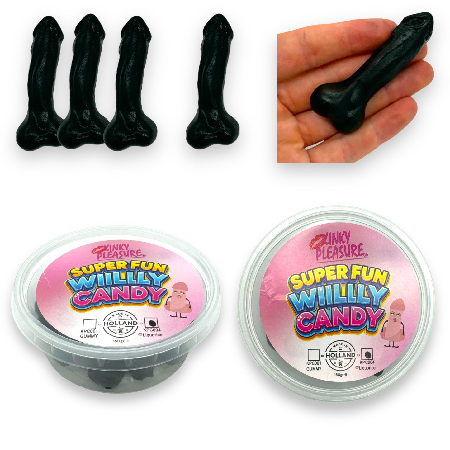 Kinky Pleasure - KPC004 - Super Fun Willy Candy - Liqurice - 150 grams