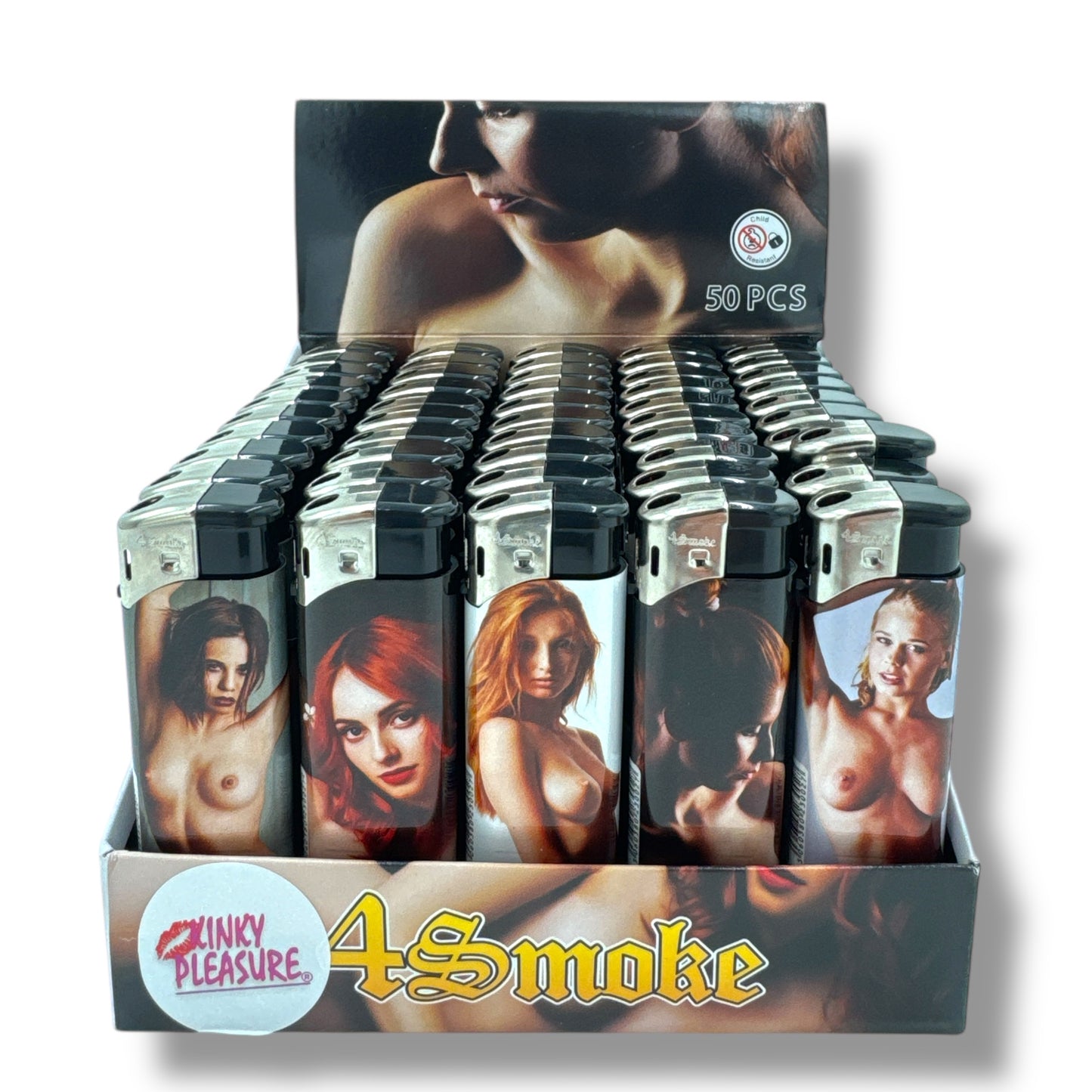 Kinky Pleasure - MK025 - Lighters Sexy Lady's - Display 50 Pieces