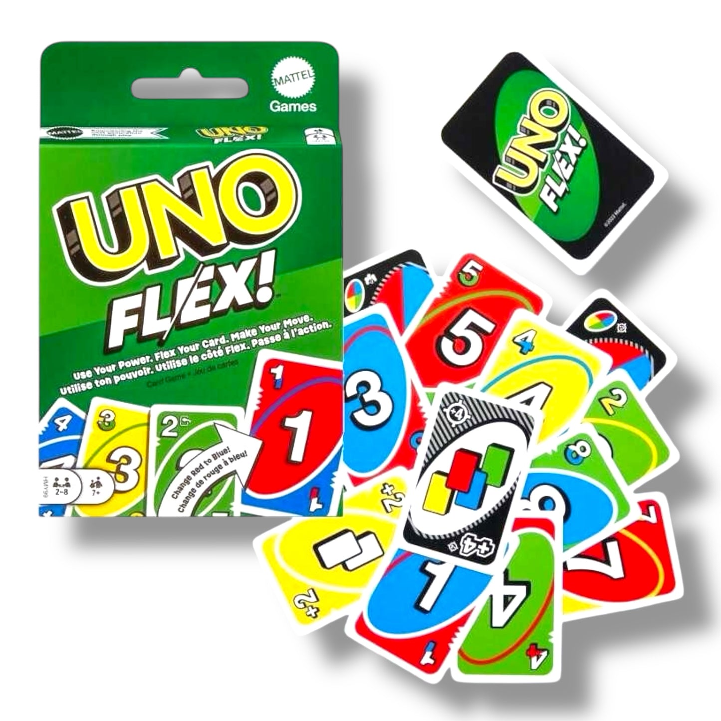 Mattel - KV006 - UNO FLEX - Card Game For Whole Family ( Colourblind Edition)