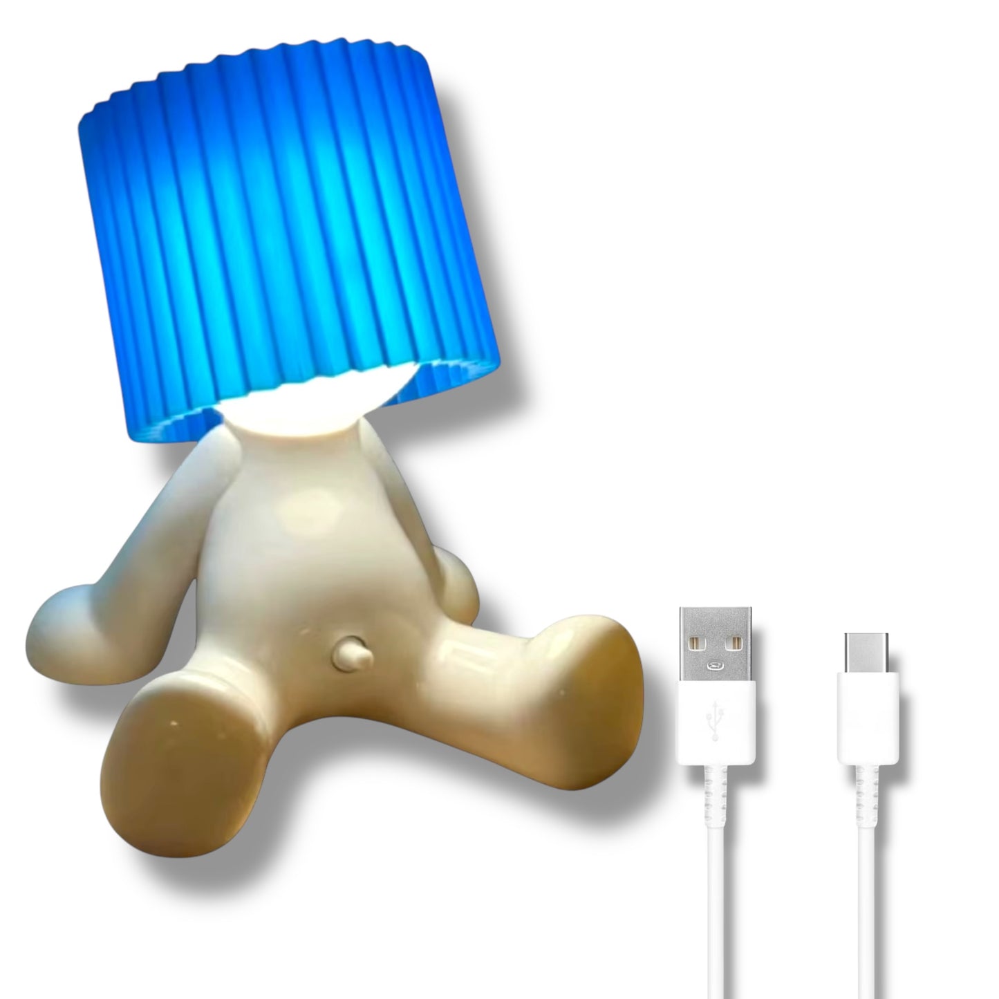 Kinky Pleasure - T131 - Fun Table Lamp White With Penis As Light Switch (Sitting Model)