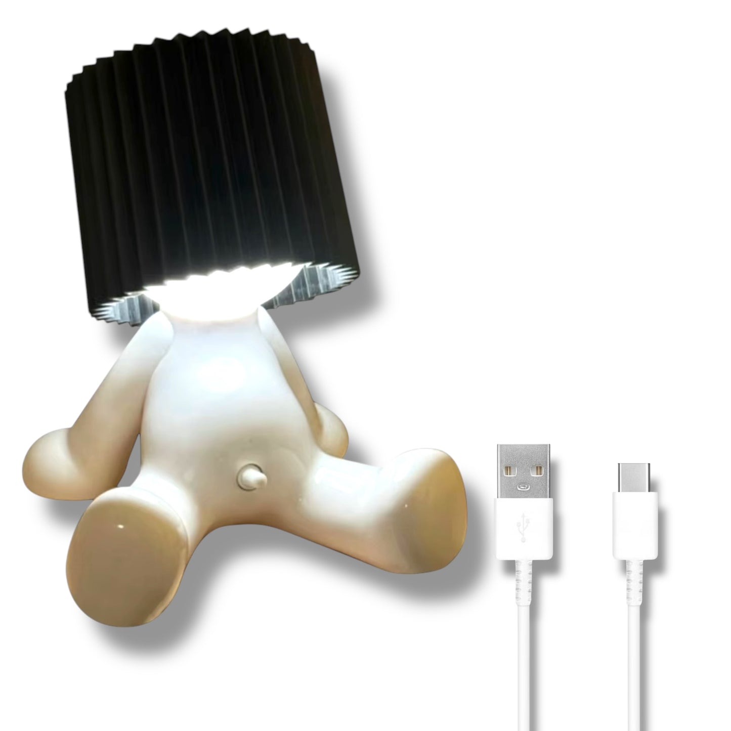 Kinky Pleasure - T131 - Fun Table Lamp White With Penis As Light Switch (Sitting Model)