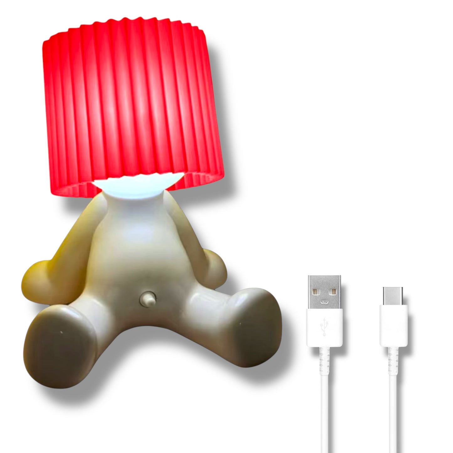 Kinky Pleasure - T131 - Fun Table Lamp White With Penis As Light Switch (Sitting Model)