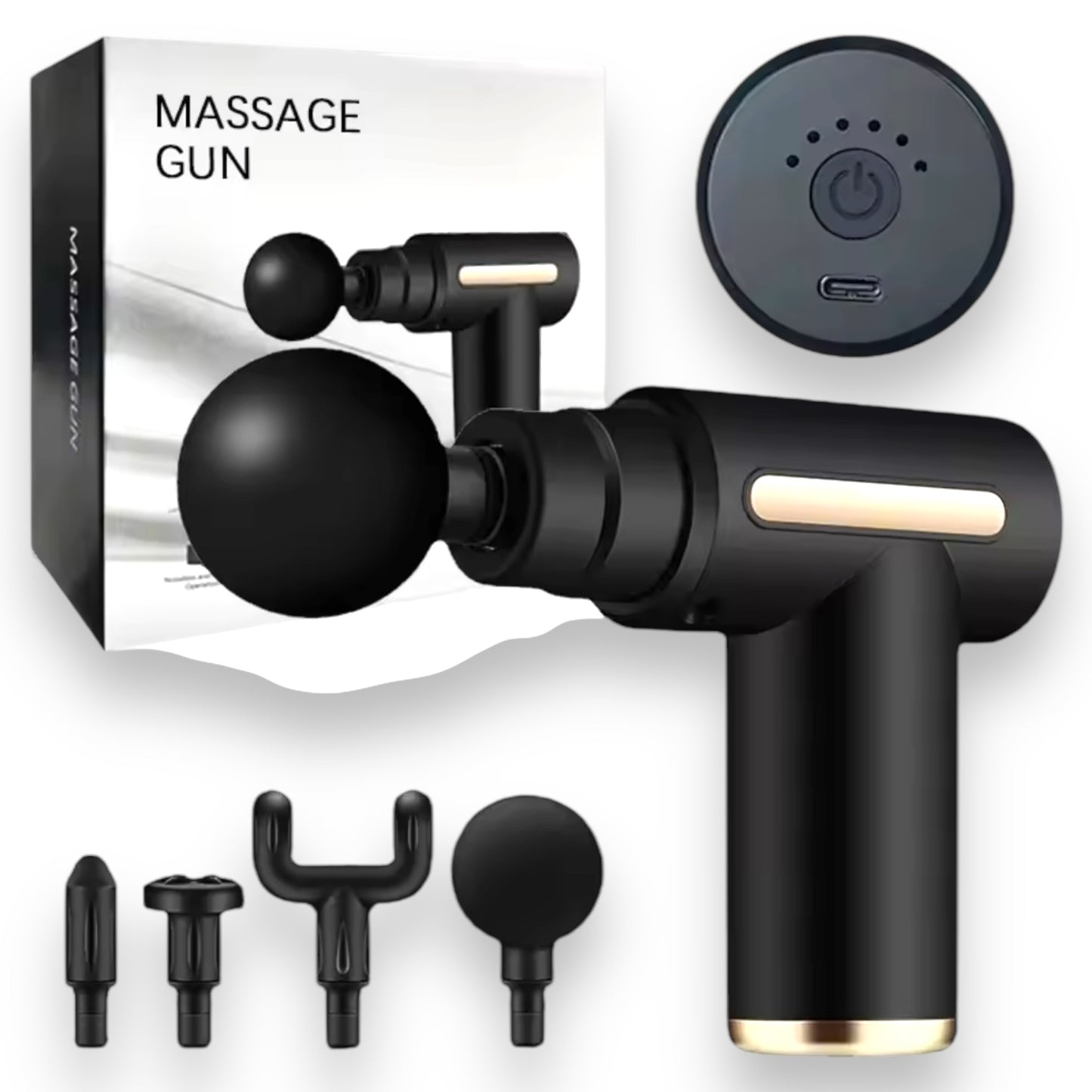 Kinky Pleasure - AX109 - Rechargeable Massage Gun - Includes 4 Attachments