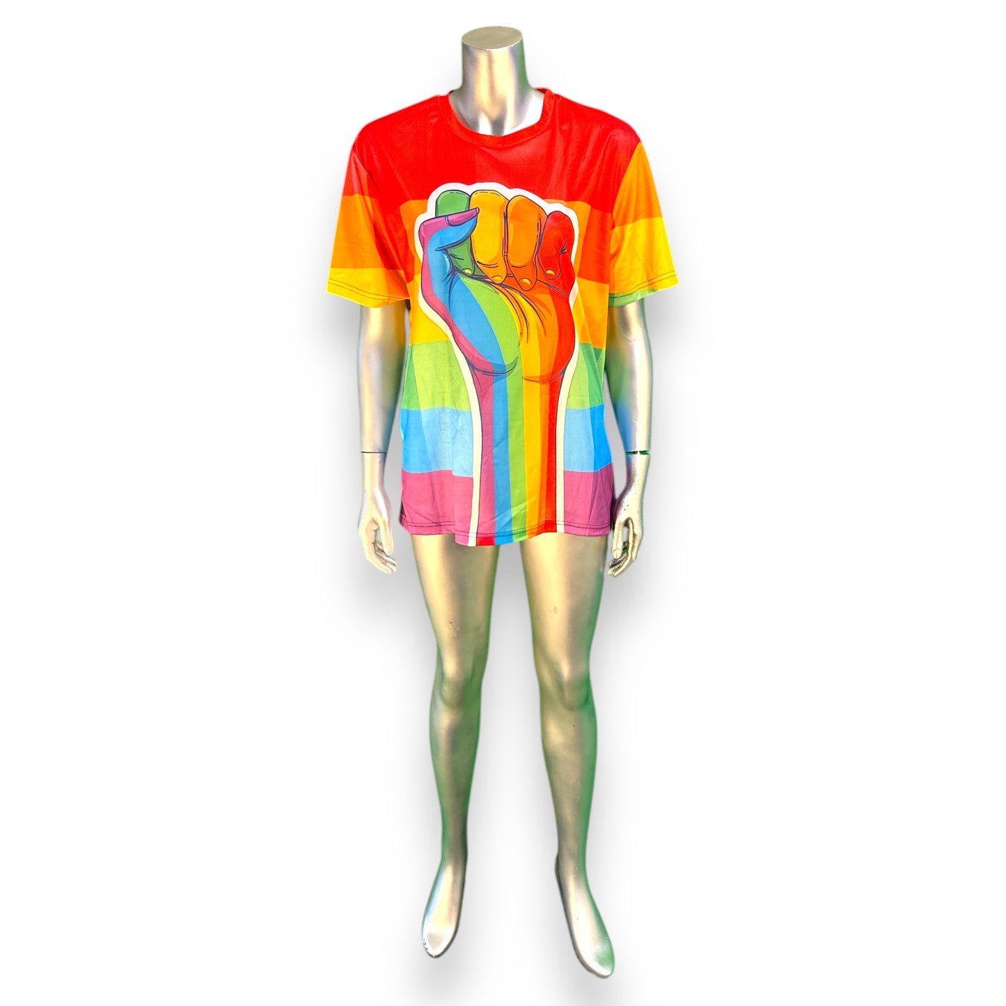 Kinky Pleasure - T133 - Pride Rainbow T Shirt - Size L