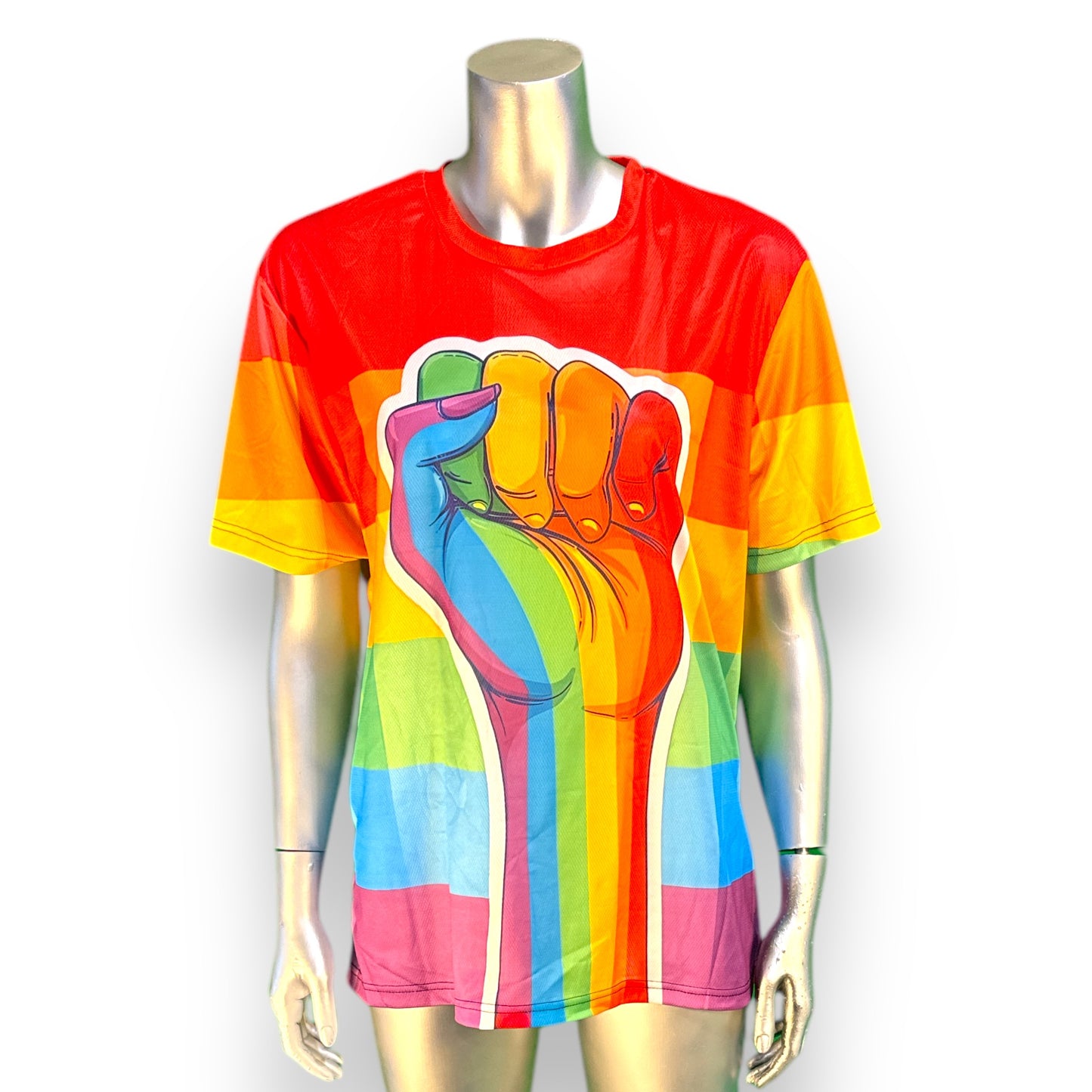 Kinky Pleasure - T133 - Pride Rainbow T Shirt - Size L