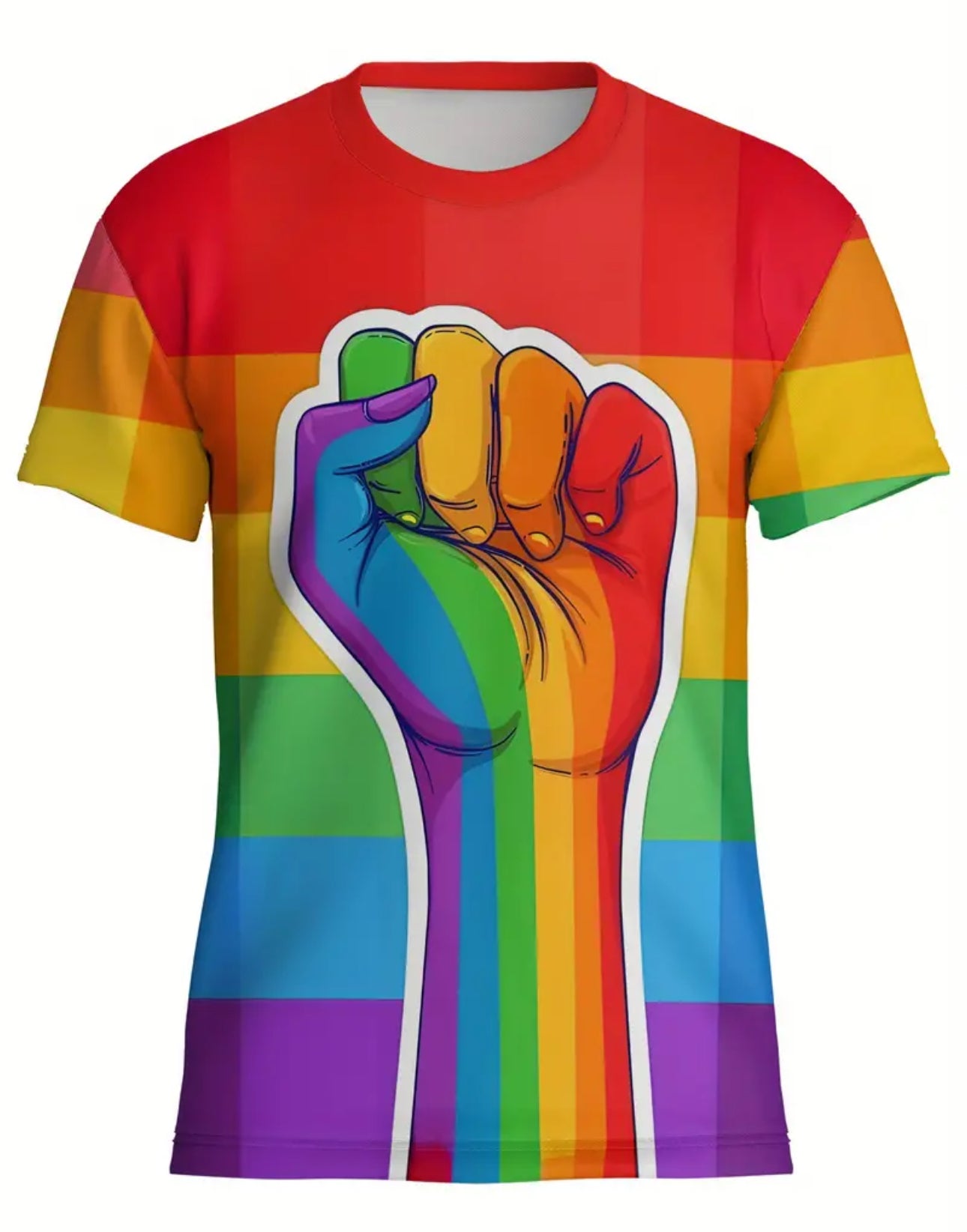 Kinky Pleasure - T133 - Pride Rainbow T Shirt - Size L