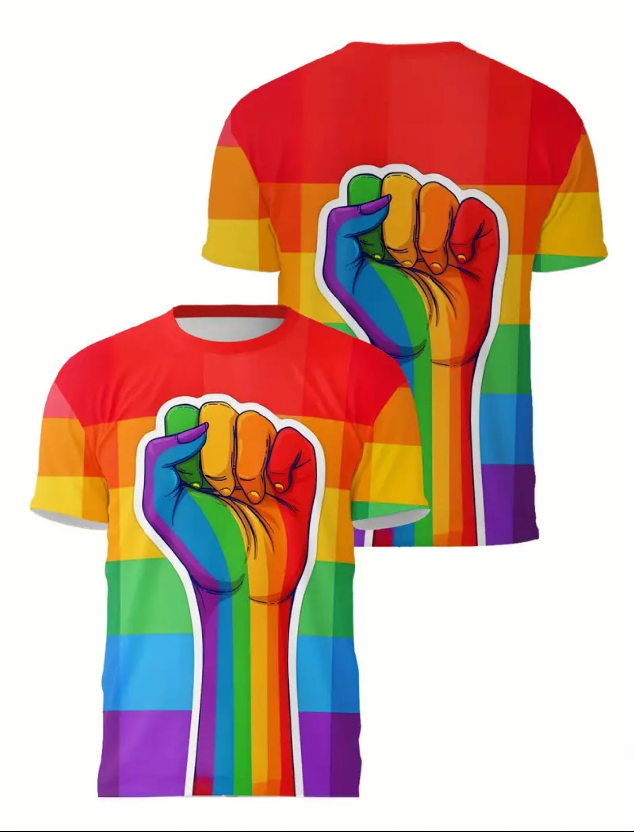 Kinky Pleasure - T133 - Pride Rainbow T Shirt - Size L