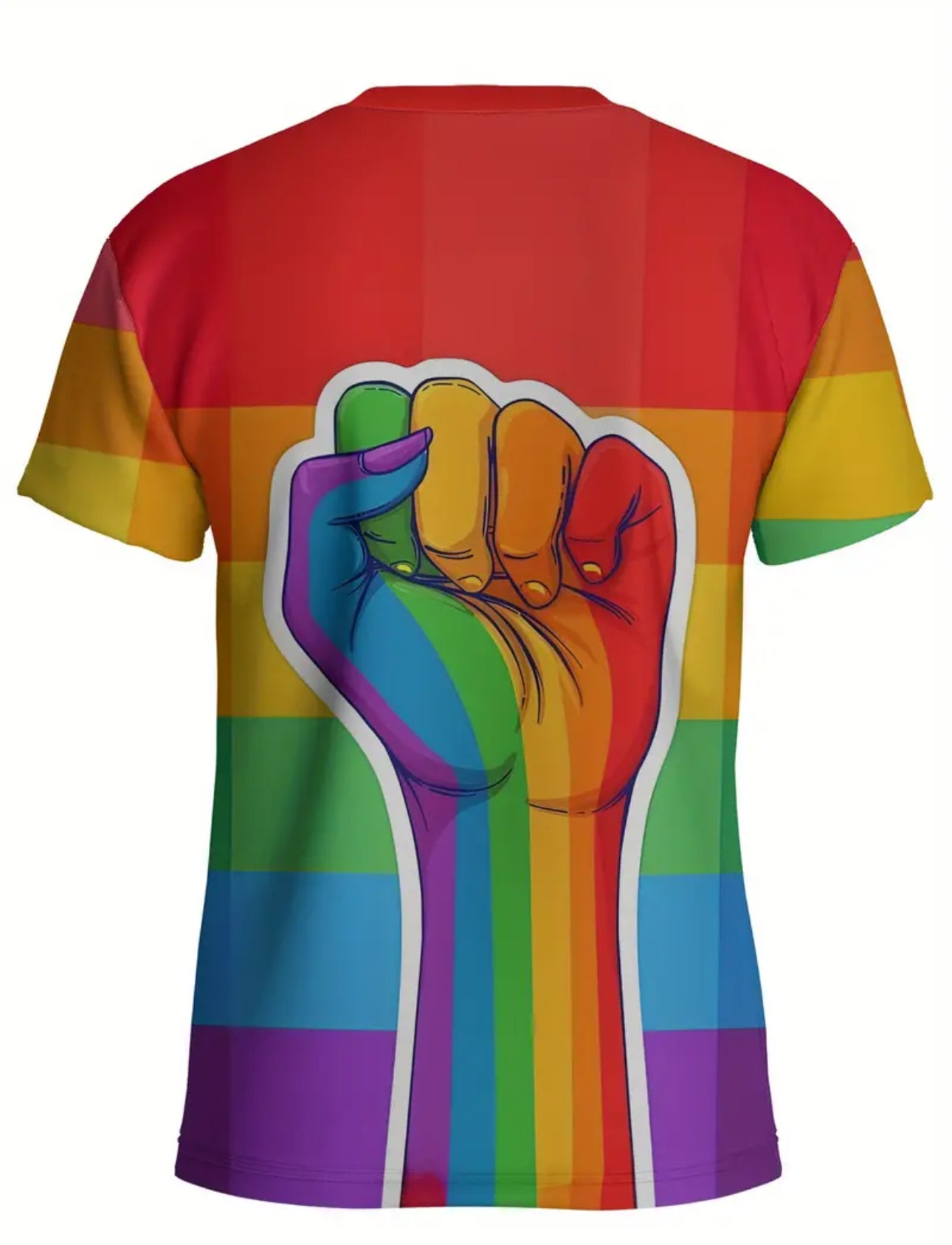 Kinky Pleasure - T133 - Pride Rainbow T Shirt - Size L