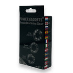 Power Escorts - BR251 Clear - Beaded Cockring 3 Pack - Super Stretchable - Colourbox