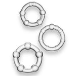 Power Escorts - BR251 Clear - Beaded Cockring 3 Pack - Super Stretchable - Colourbox