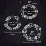 Power Escorts - BR251 Clear - Beaded Cockring 3 Pack - Super Stretchable - Colourbox