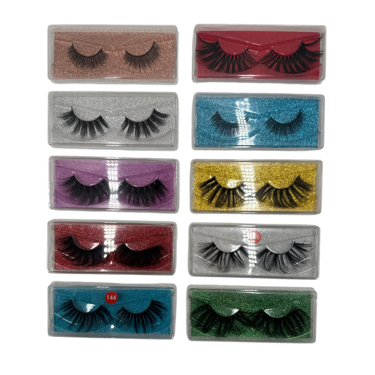 Kinky Pleasure – T244 – Eye Lashes – Mixed Styles – 10 Pairs of Glamorous Volume
