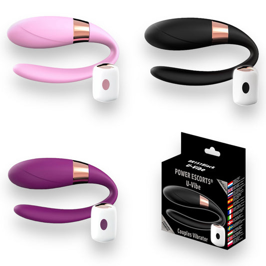 Power Escorts - BR151 - U-Vibe Couple Vibrator - Remote Control - 7 Functions - 3 Colours