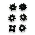 Power Escorts - BR290 - 60 pcs In Clear Jar Texture Cockring - Black - Extra Stretchable