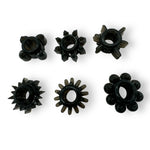 Power Escorts - BR290 - 60 pcs In Clear Jar Texture Cockring - Black - Extra Stretchable