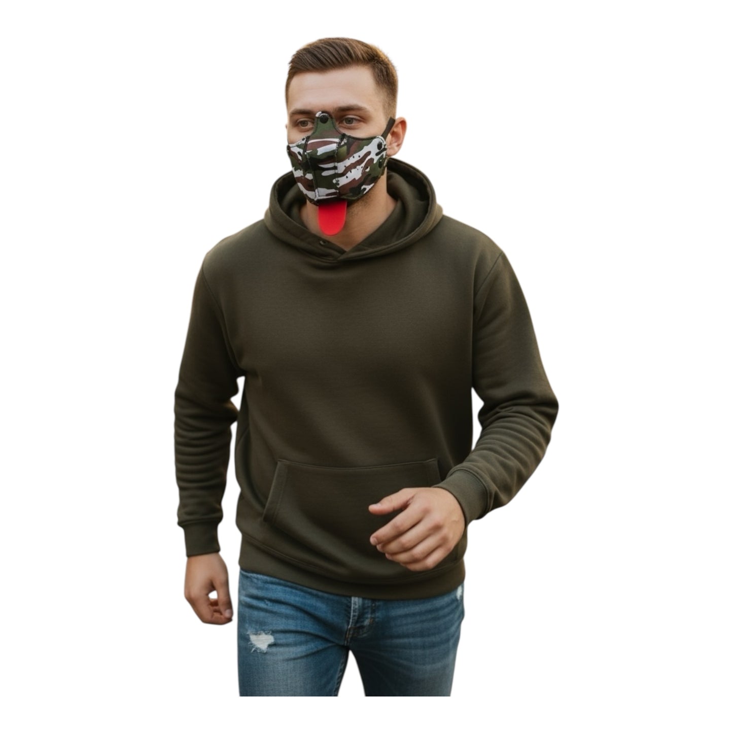 Kinky Pleasure – KPPP006 – Puppy Play Dog Mask – Smaller Size – Camo Green Edition